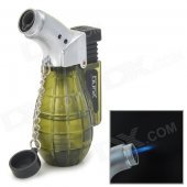 1300 Centigrade Windproof Blue Butane Jet Torch Lighter w / Keychain - Green