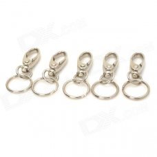 20896 Zinc Alloy Keychain w/ Rings - Silver (5 PCS)