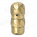 03 Creative Two Skull Pattern Waterproof Green Butane Jet Lighter w/ LED Light - Bronze