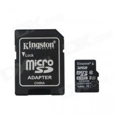 Kingston TF32G/C10 Micro SDHC / TF Card w/ SD Card Adapter - Black + Silver (32GB / Class 10) Kingston TF32G/C10 Micro SDHC / TF Card w/ SD Card Adapter - Black + Silver (32GB / Class 10)