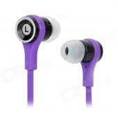 SMZ-601 Stylish Stereo In-Ear Flat Earphones - Purple + Black (3.5mm Plug / 112cm)
