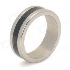 Magnetic Finger Ring - Black + Silver (2.2cm-Diameter)