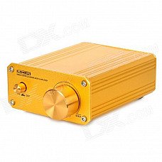 Aluminum 2-Channel Digital Audio Power Amplifier for Car / Home / Computer + More - Golden Aluminum 2-Channel Digital Audio Power Amplifier for Car / Home / Computer + More - Golden
