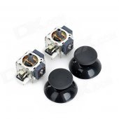 Repair Parts Replacement 3D Joystick Set for XBox 360 - Black + Silver + White (2 PCS)