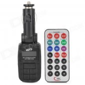 LSON 1.0" LCD Multi-Function Car MP3 Player FM Transmitter + IR Remote Controller - Black (SD / USB)