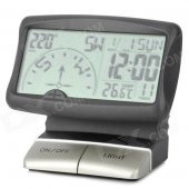 PR-166 3.5" LCD Multifunction Car Digital Compass - Black + Silver (3 x AAA)