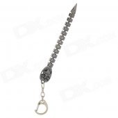 Cartoon Style Zinc Alloy Ghost Head Rod Keychain - Bright Black
