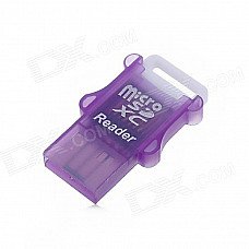 Portable USB 2.0 Micro SD TF Card Reader - Purple Portable USB 2.0 Micro SD TF Card Reader - Purple
