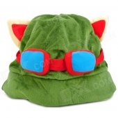 Teemo Pattern Cosplay Plush + PP Cotton Hat / Cap - Green + Red + Blue