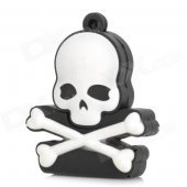 Skeleton Style Rubber + Aluminum Alloy USB 2.0 Flash Drive - Black + White (4GB)