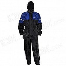 Tanked TRC16 Motorcycling Polyester Reflective Waterproof Rain Coat + Pants - Black + Blue (Size XL) Tanked TRC16 Motorcycling Polyester Reflective Waterproof Rain Coat + Pants - Black + Blue (Size XL)