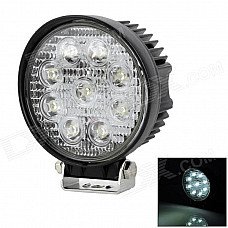 YCWL-0627 Round Shaped 27W 1800lm 6500K Vehicle 9-LED White Light Lamp - Black YCWL-0627 Round Shaped 27W 1800lm 6500K Vehicle 9-LED White Light Lamp - Black