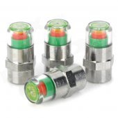 Olinton AT2019 Universal Tire Pressure Warning Monitoring Indicator Valve Caps - Silver (4 PCS)