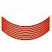 DIY Motorcycle Wheel 18" Reflective Sticker - Red (16 PCS)
