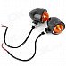 10W Yellow Light Retro Motorcycle Steering Light Lamp - Black + Orange (12V / 2 PCS) 10W Yellow Light Retro Motorcycle Steering Light Lamp - Black + Orange (12V / 2 PCS)