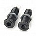 Steel Flush Mount Cylinder Output Jack for Bass / Electric Guitar - Black (2 PCS)