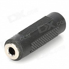 3.5mm TRS Female to Female Audio External Cable Connector - Black + Silver