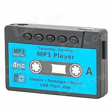 Retro Cassette Shape Mini USB Rechargeable MP3 Player w/ TF Card Slot - Black + Blue (16GB) Retro Cassette Shape Mini USB Rechargeable MP3 Player w/ TF Card Slot - Black + Blue (16GB)