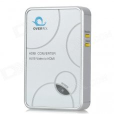 AV / S-Video to HDMI HD Audio Video Converter w/ EU Plug Power Adapter - Silver AV / S-Video to HDMI HD Audio Video Converter w/ EU Plug Power Adapter - Silver