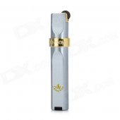 1601 Windproof Rotation Lock Blue Flame Gas Lighter - Silver