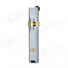 1601 Windproof Rotation Lock Blue Flame Gas Lighter - Silver