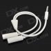 3.5MM Extension Earphone Headphone Audio Split Cable - White 3.5MM Extension Earphone Headphone Audio Split Cable - White