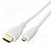 v1.4 1080P Micro HDMI Male to HDMI Audio and Video Adapter Cable - White (150cm) v1.4 1080P Micro HDMI Male to HDMI Audio and Video Adapter Cable - White (150cm)