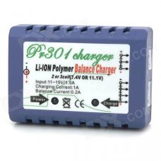 PR301 7.4V / 11.4V Li-Polymer Smart Balance Charger for R/C Helicopter - Blue + White