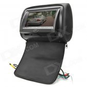7.0" LCD Screen Car DVD Headset Monitor w/ Remote Controller / SD / AV-In / FM Transmitter - Black