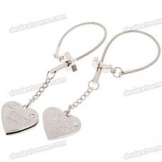 Funny Prank Stainless Steel Plug-and-Play Couple's Puzzle Keychains (2-Piece Set)