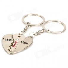 Stainless Steel Lock-and-Key Couple's Keychains (Assorted 2-Piece Set)