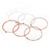 ZIKO Replacement Steel + Copper Wire Folk Guitar Strings - Silver + Red Copper (6 PCS)