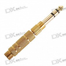 Gold Plated 6.3mm Male to 3.5mm Female + 3.5mm Male to 6.3mm Female Audio Connectors Gold Plated 6.3mm Male to 3.5mm Female + 3.5mm Male to 6.3mm Female Audio Connectors