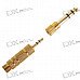 Gold Plated 6.3mm Male to 3.5mm Female + 3.5mm Male to 6.3mm Female Audio Connectors Gold Plated 6.3mm Male to 3.5mm Female + 3.5mm Male to 6.3mm Female Audio Connectors