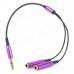 3.5mm Male to Dual Female Mono Audio Split Y-Cable - Purple + Black (25CM) 3.5mm Male to Dual Female Mono Audio Split Y-Cable - Purple + Black (25CM)