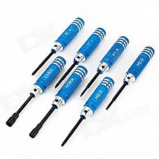 Hex Screw Driver Screwdriver Tool Set For RC Helicopter - Black + Blue + Silver (7PCS) Hex Screw Driver Screwdriver Tool Set For RC Helicopter - Black + Blue + Silver (7PCS)