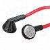BYZ-S600 Flat In-Ear Earphone w/ Microphone for Iphone 5 - Red (3.5mm Plug / 120cm)