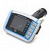 1.4" LCD Car FM Transmitter MP3 Player w/ Remote Controller - White + Blue + Black