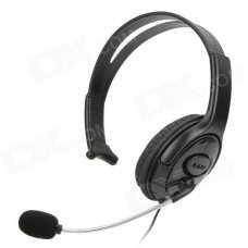 Single Headphone w/ Microphone for Xbox 360 / Xbox 360 Slim - Black Single Headphone w/ Microphone for Xbox 360 / Xbox 360 Slim - Black