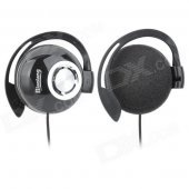 ChenGuang ADG98093 Mega Bass Ear Hook Headset Headphones - Black + Silver (3.5mm Plug / 120cm-Cable)