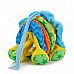 Cute Lion Shaped Pulling Vibration Sound Bed Hanging Toy for Baby - Blue + Yellow