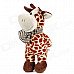 Smilling Short Plush Cow w/ Bowknot / Suction Cup Doll Toy - Brown + White