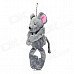 Cute Koala Shaped Plush Doll Toy Magnet Fridge Sticker w/ Keychain - Grey