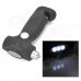 2-in-1 3-LED Manual Emergency Flashlight + Safety Hammer for Outdoor Activities - Black 2-in-1 3-LED Manual Emergency Flashlight + Safety Hammer for Outdoor Activities - Black