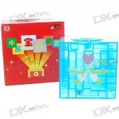 3D Maze Ball Treasure Box Coin Bank (Translucent Blue)
