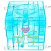 3D Maze Ball Treasure Box Coin Bank (Translucent Blue)
