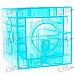 3D Maze Ball Treasure Box Coin Bank (Translucent Blue)