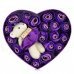 Plush Bear Decoration Heart Style Rose Soap Flower - Purple + Beige