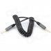 Retractable Spring 4-Conductor TRRS 3.5mm Audio Male to Male Connection Cable - Black (142cm) Retractable Spring 4-Conductor TRRS 3.5mm Audio Male to Male Connection Cable - Black (142cm)