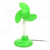 KT218 Mini USB 2.0 3-Blade Desk Fan - Green + White